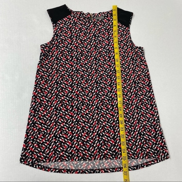 Vince Camuto Abstract Red Black and Red Sleeveless Blouse Top Size XS - Picture 5 of 8